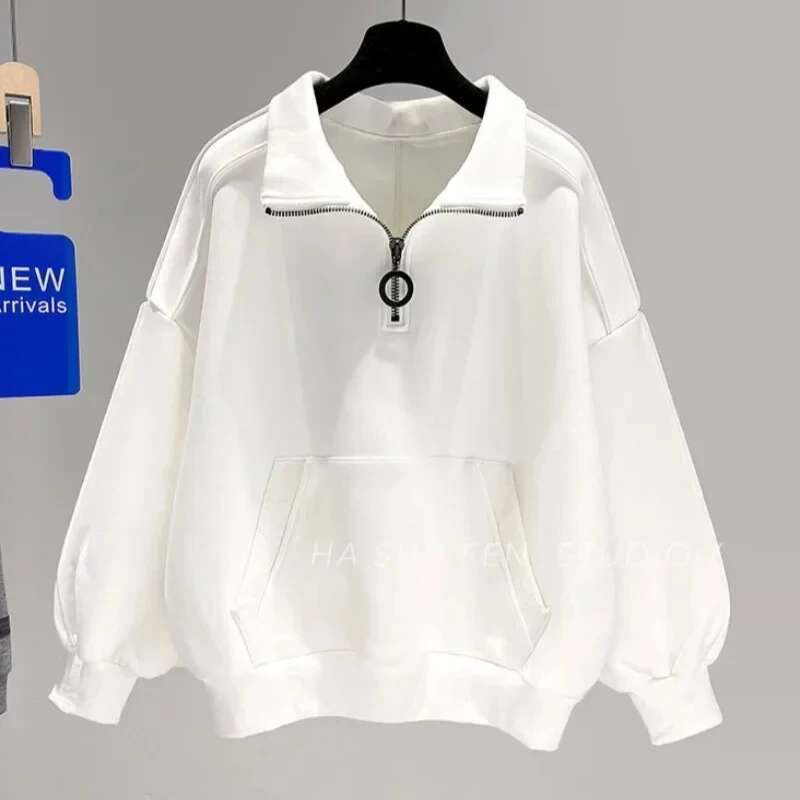 With Zipper New In Female Top Full Zip Up Womens Sweatshirts Plain Cheap Korean Clothing E Nice Color 2000s Fashion M Pullovers