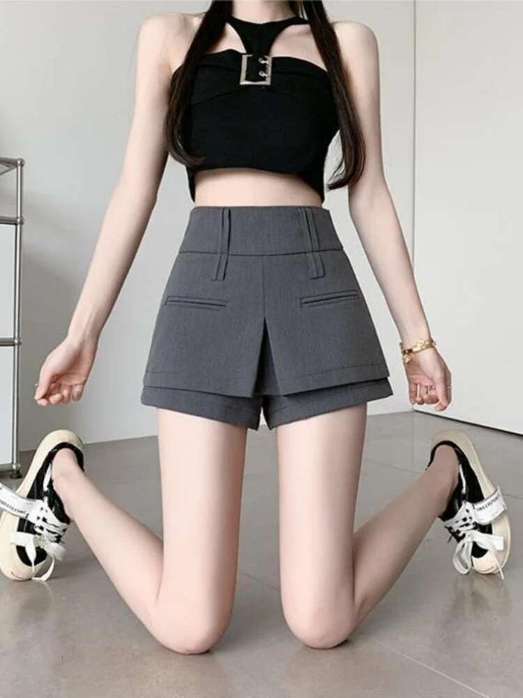 Suit with Skirt Pants Woman Short Shorts for Women Culotte High Waist Outfits Summer Aesthetic Flowy Low Price Comfy Normal Kpop