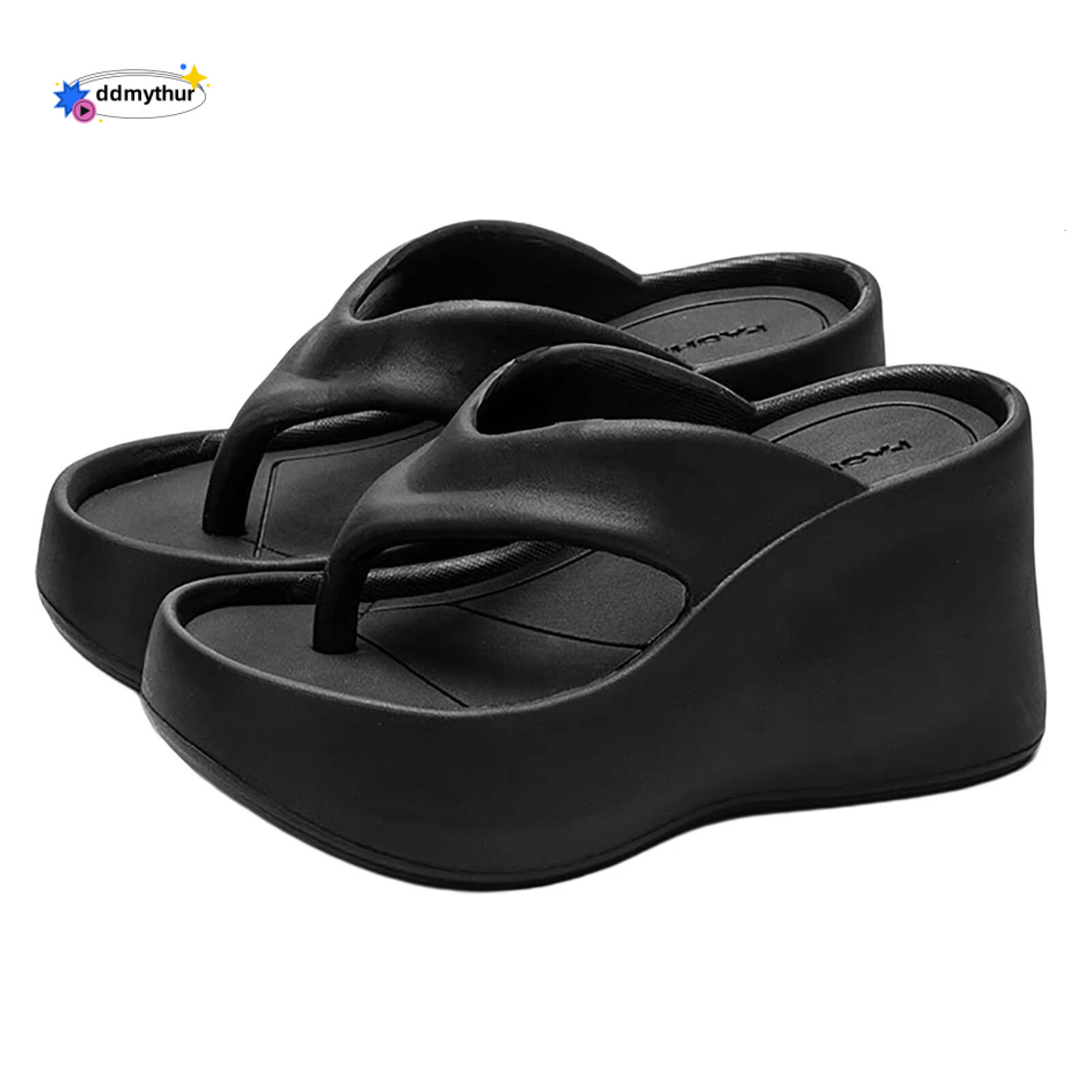 High Heeled Slippers For Thick Soled Flip Flops Summer Fashion Women Slipper Wedges Platform Slip-On White Female Footwear ddmythur