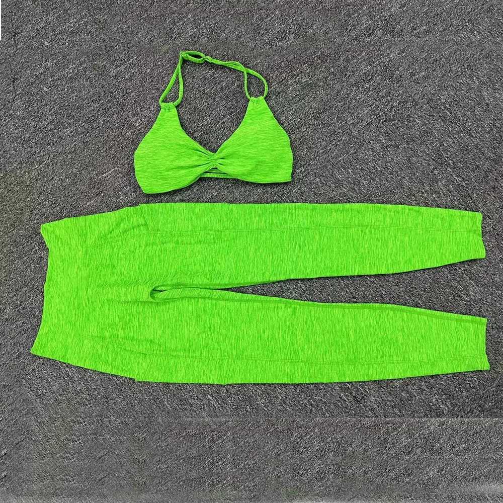 2PCS Women Tracksuit Adjustable Bra Set V Back Workout Pant Sport Gym Shorts High Waist Legging Active Wear XP02 W250617