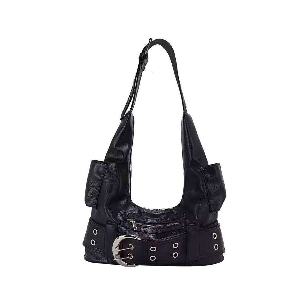 Fashionable Hot Girl Style Underarm Capacity Versatile Sweet Cool Motorcycle Fashion Commuter High end Large Bag