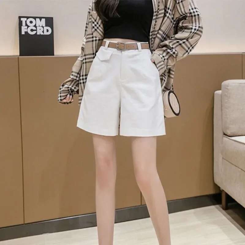 Female Short Pants Wide Korean Style Womens Shorts Jorts To Wear Cheap Stretchy Elegant Youthful Trend 2025 Outfits Elasticty