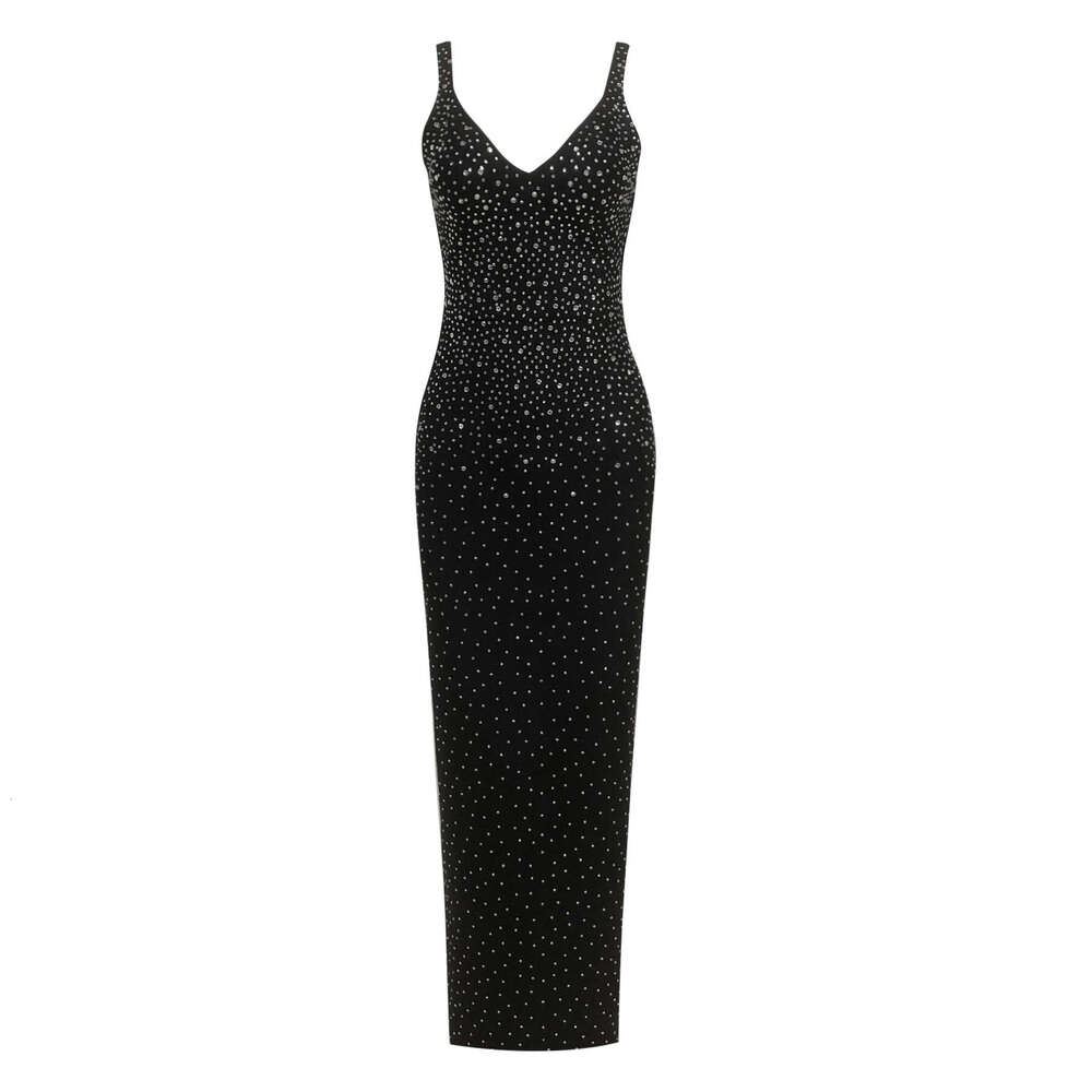 New Fashion Women's Rhinestone Sexy Strapless Sleeveless Long Dress