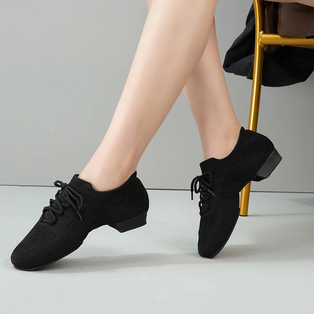 Dance Shoes for Women Jazz Salsa Ballroom Dancing Shoes Mesh Casual Flat Sprots Shoe Ladies Girls Modern Yoga Sneakers 34-42 250613
