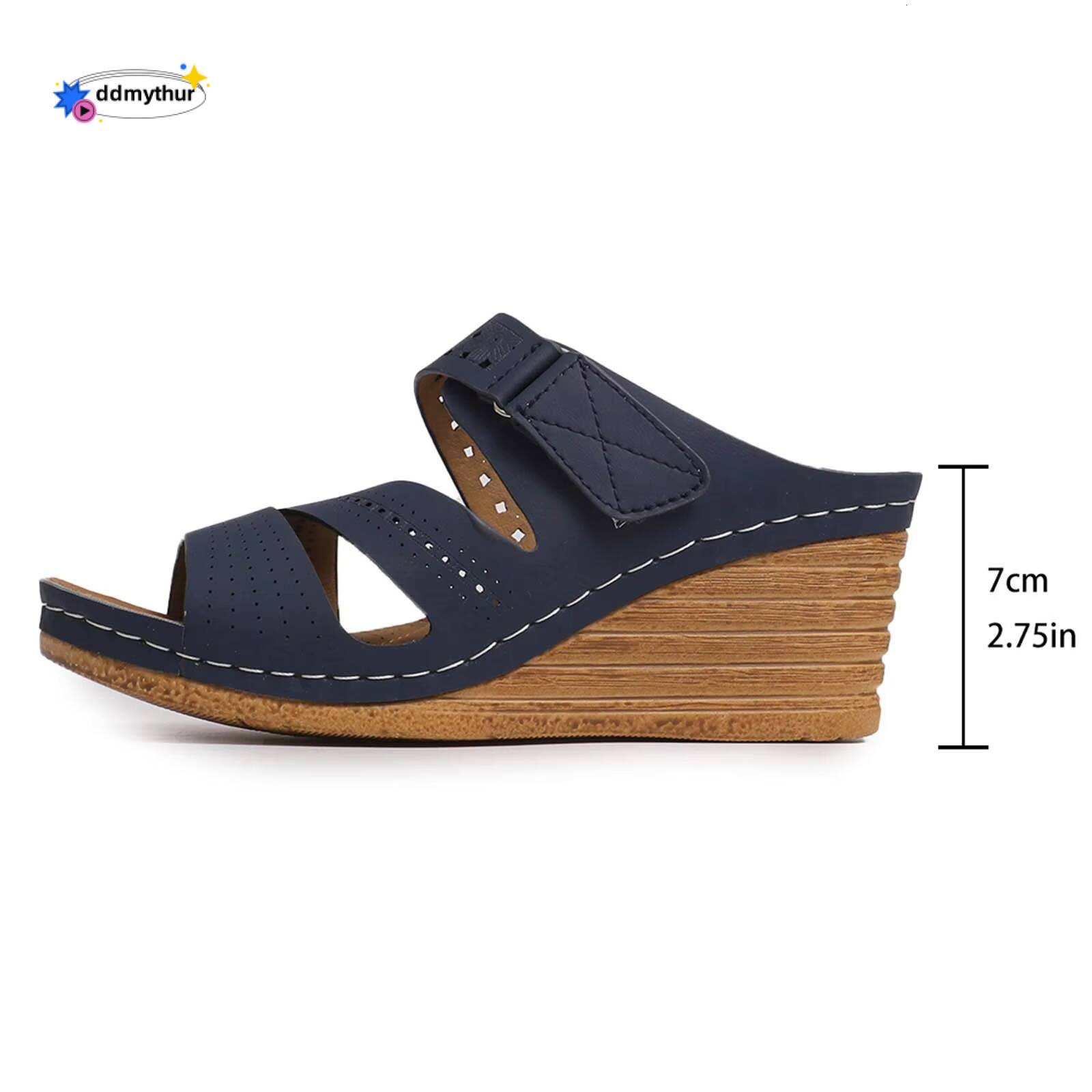 Booties Women'S Summer Open Toe Leather Slope Heel Sandal Slippers Casual Comfortable Outdoor Womens Slipper ddmythur