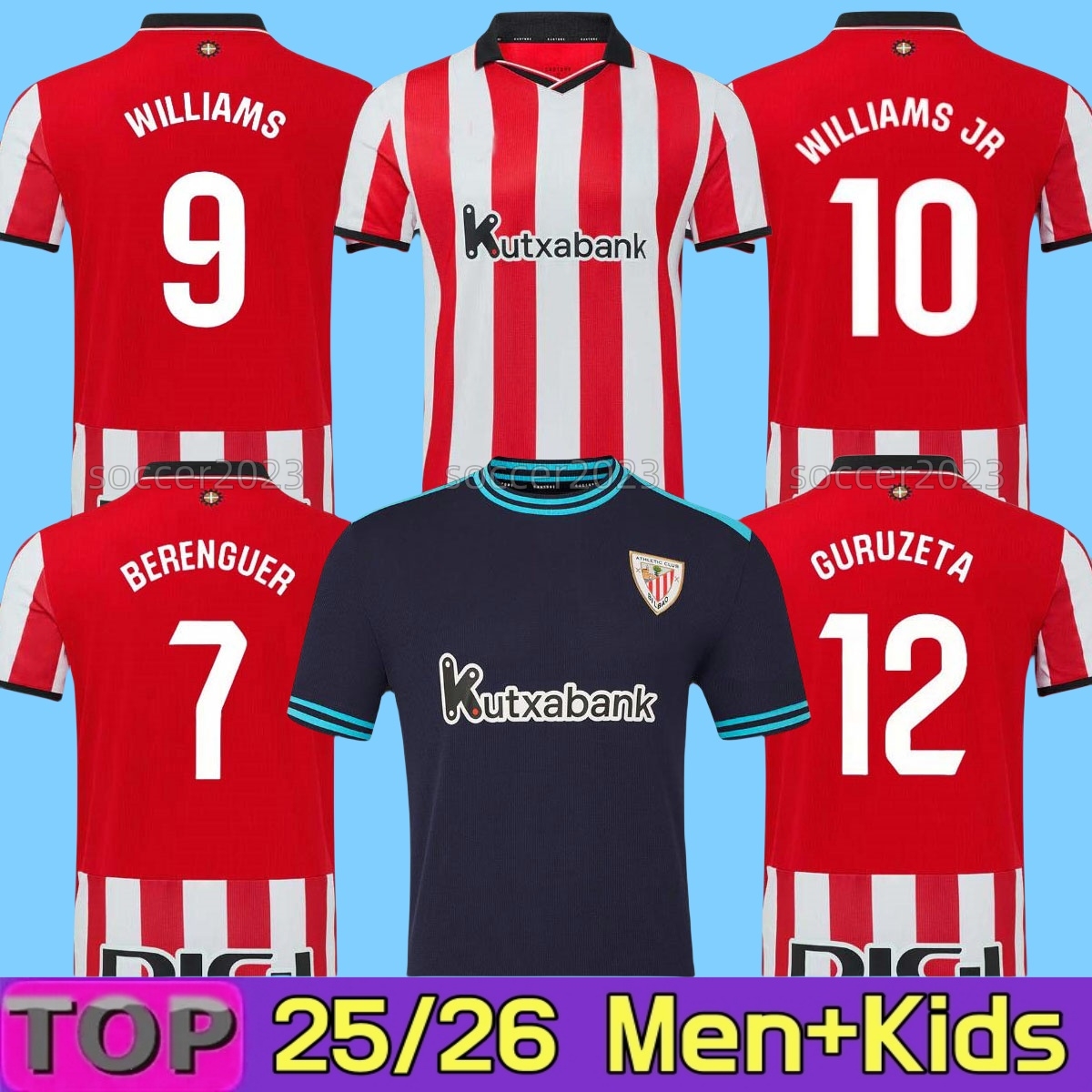 25 26 camiseta de Bilbao Soccer Jerseys GURUZETA BERENGUER MUNIAIN Athletic WILLIAMS JR Football shirt GARCIA VILLALIBRE AthleticS Bilbao 2025 Sancet UNAI SIMON