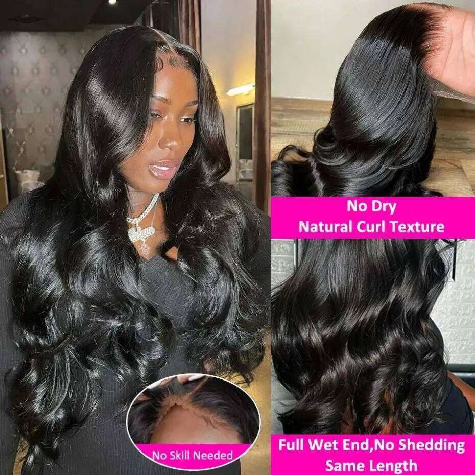 Glueless Body Wave 6x4 Closure Wig Ready Easy To Go Remy Human Hair 5x5 Transparent Lace Wigs For Women Pre Cut 180%