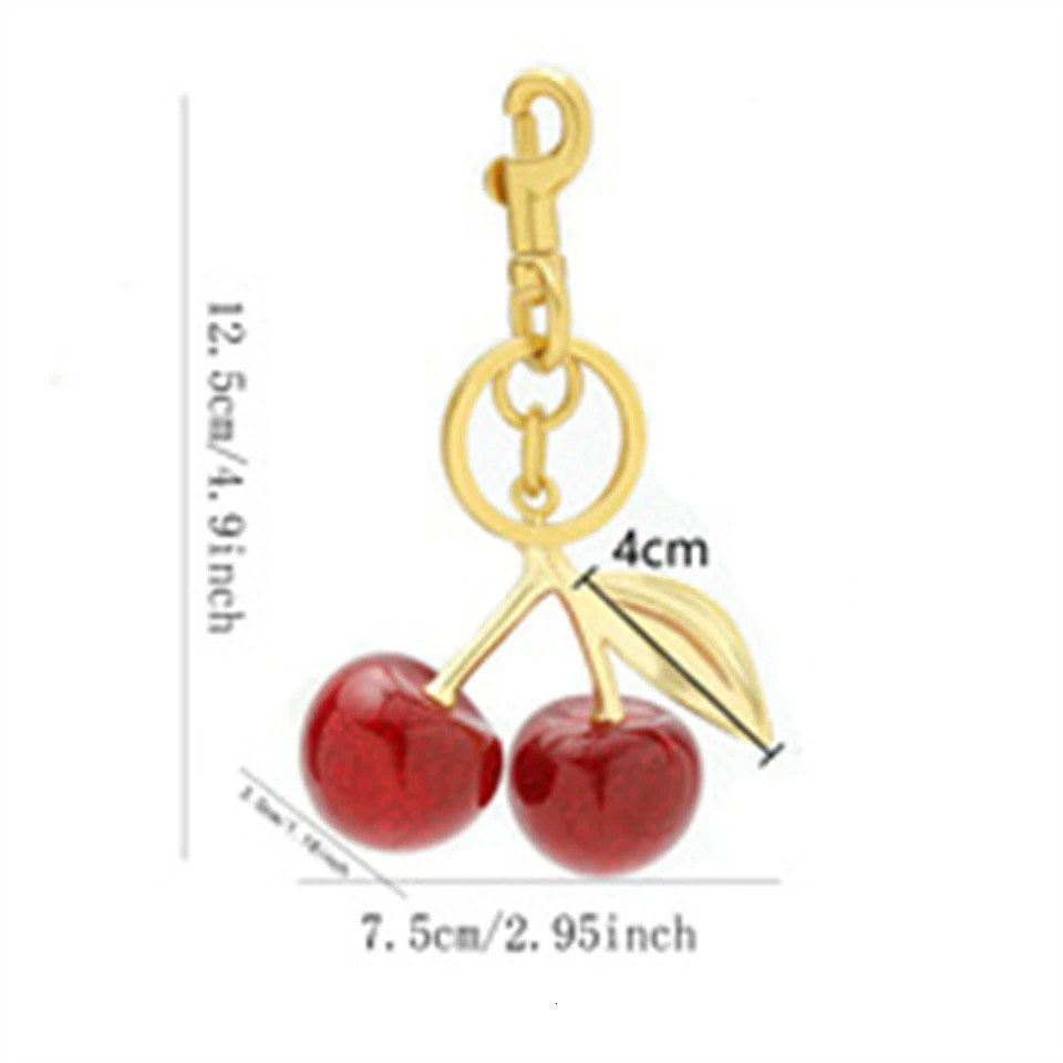 Trendy Cherry Charm Accessory Womens Bag or Keychain Pendant Adornment Individualized Decoration for Women 250606