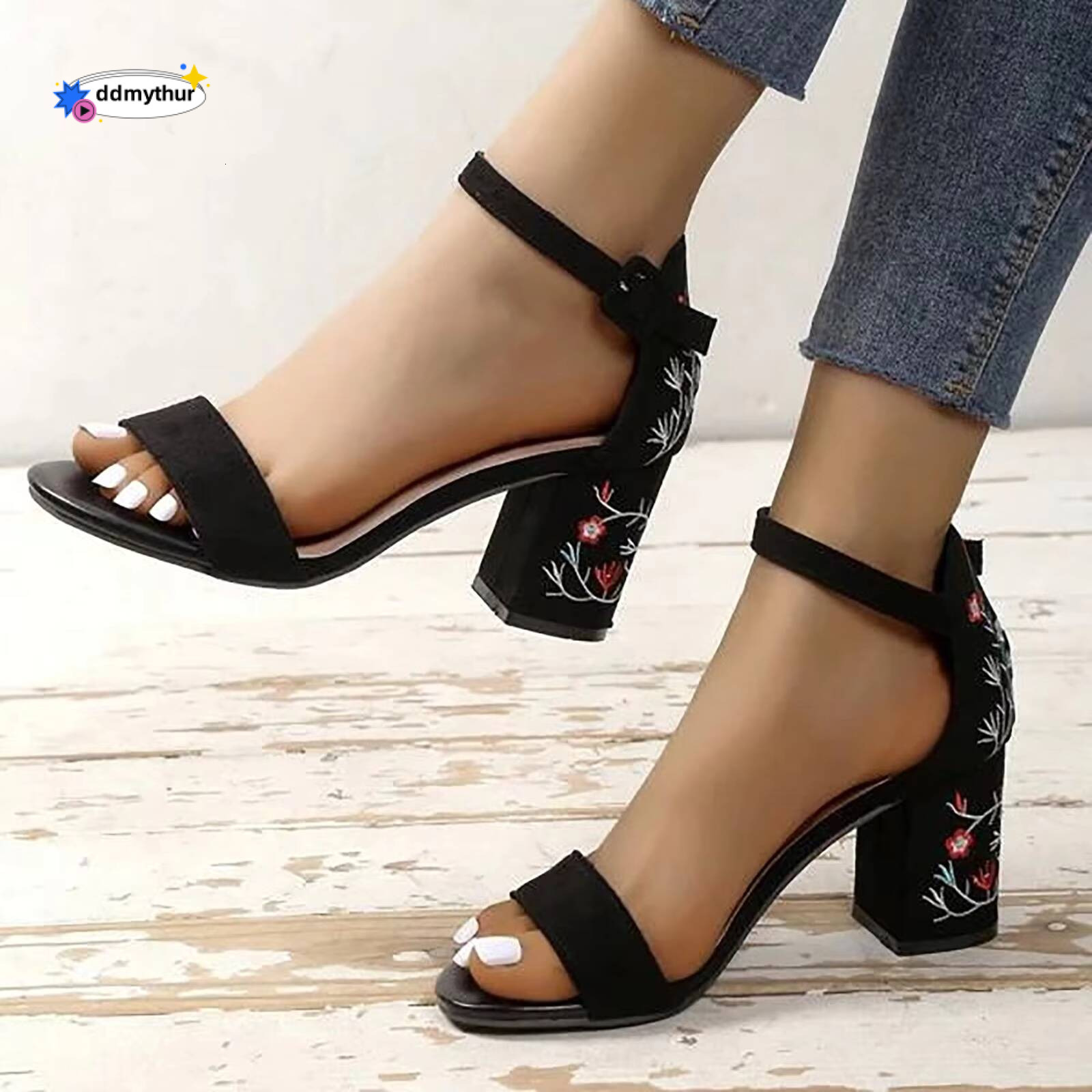 Womens Size 12 Wide For Women Casual Chunky Sexy Open Toe Ankle Strap Work Shoes Dress High Heels ddmythur