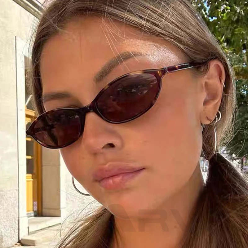 Womens Leopard Brown Sunglasses Fashion Small Frame Sun Glasses Ladies Retro Oval Eyewear Shade Oculus De Sol 250616