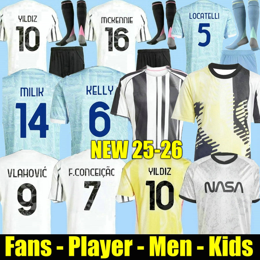 fans player soccer jerseys 2025 2026 home away VLAHOVIC McKENNIE LOCATELLI jerseys 25 26 men Kids unifor CAMBIASO DOUGLAS LUIZ MBANGULA Koopmeiners YILDIZ