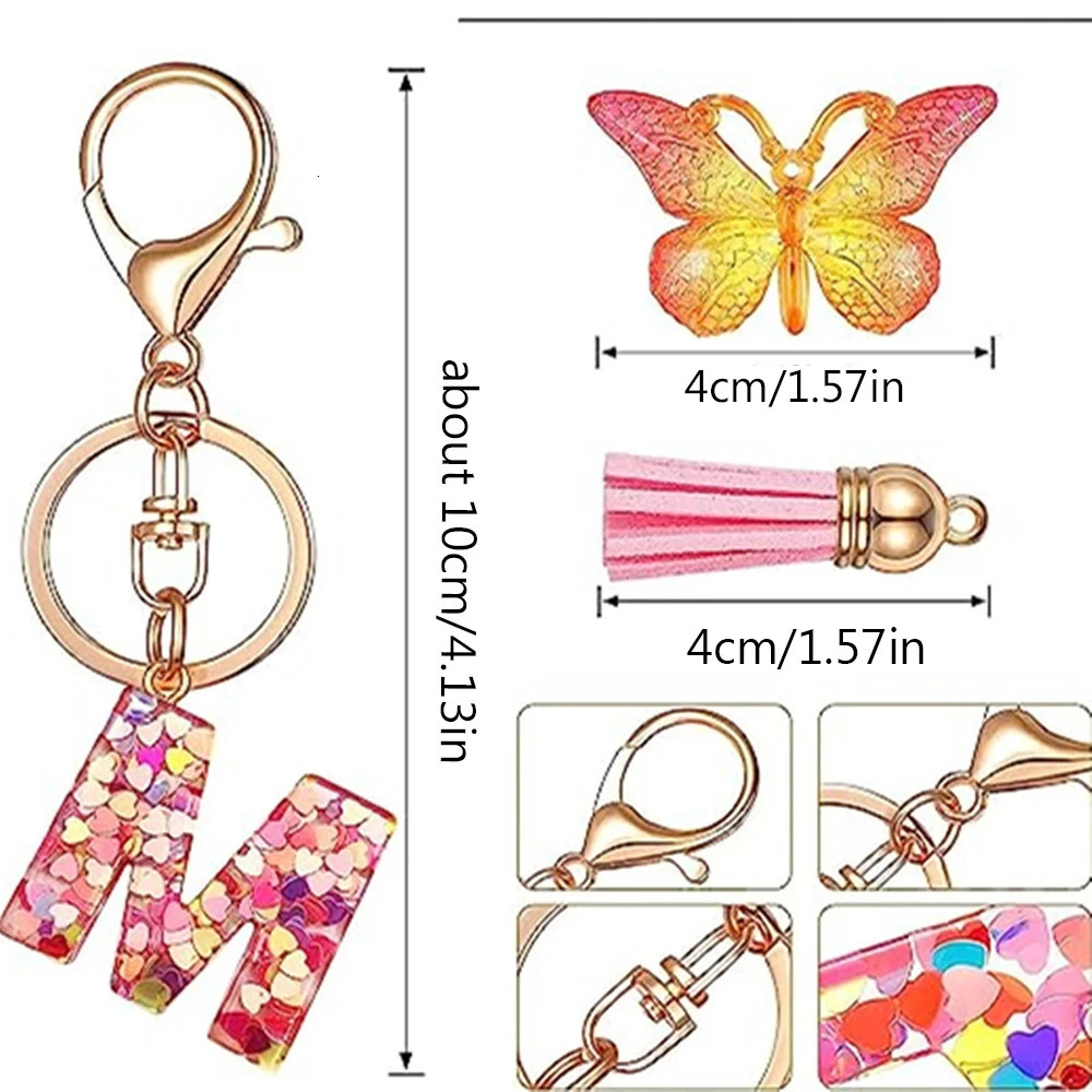 Fashion DIY AZ Letters keychain Metal Holder Pendent Key Chain Women Car Ring Simple Letter Name Party Gift Jewelry 250606