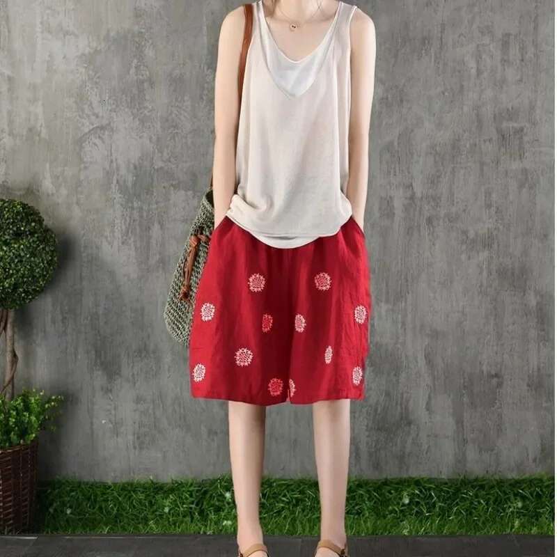 Womens Shorts Elastic Waist Wide Pocket Female Short Pants XXL Low Price for Summer Korean Style Design Trend 2025 Casual Kpop