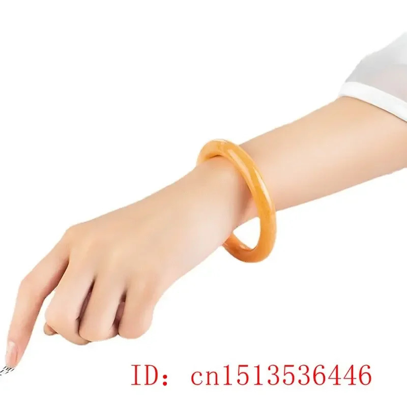 Genuine Natural Yellow Jade Bangle Bracelet Charm Jewellery Fashion Accessories Hand-Carved Lucky Amulet Gifts for Women Her Men 250616