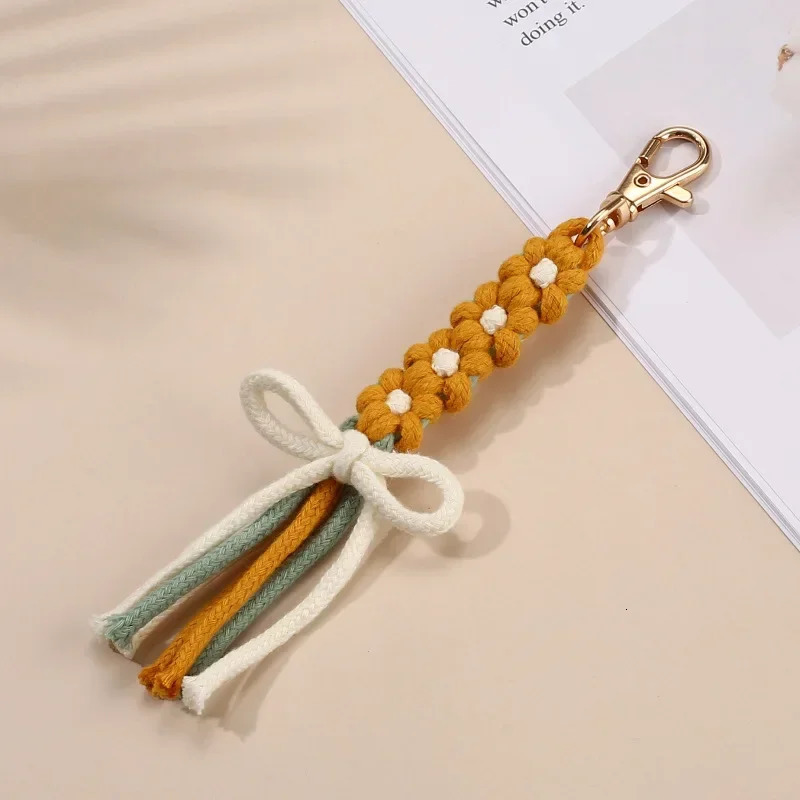 Multi-purpose Cotton Rope Key Chains Colorful Braided Cotton Rope Keychain Large Zipper Puller Handmade Ornament 250616
