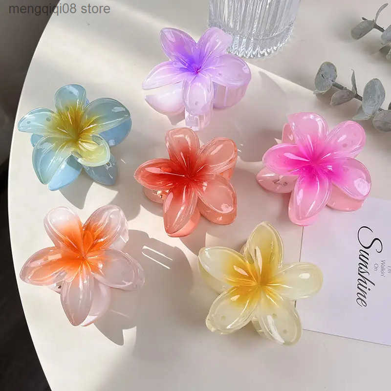 Hawaiian Claw Clips for Thick Hair Flower Hair Clips Large Plumeria Clips Hibiscus Hair Clip Hair Accessories Women Summer Beh L250617