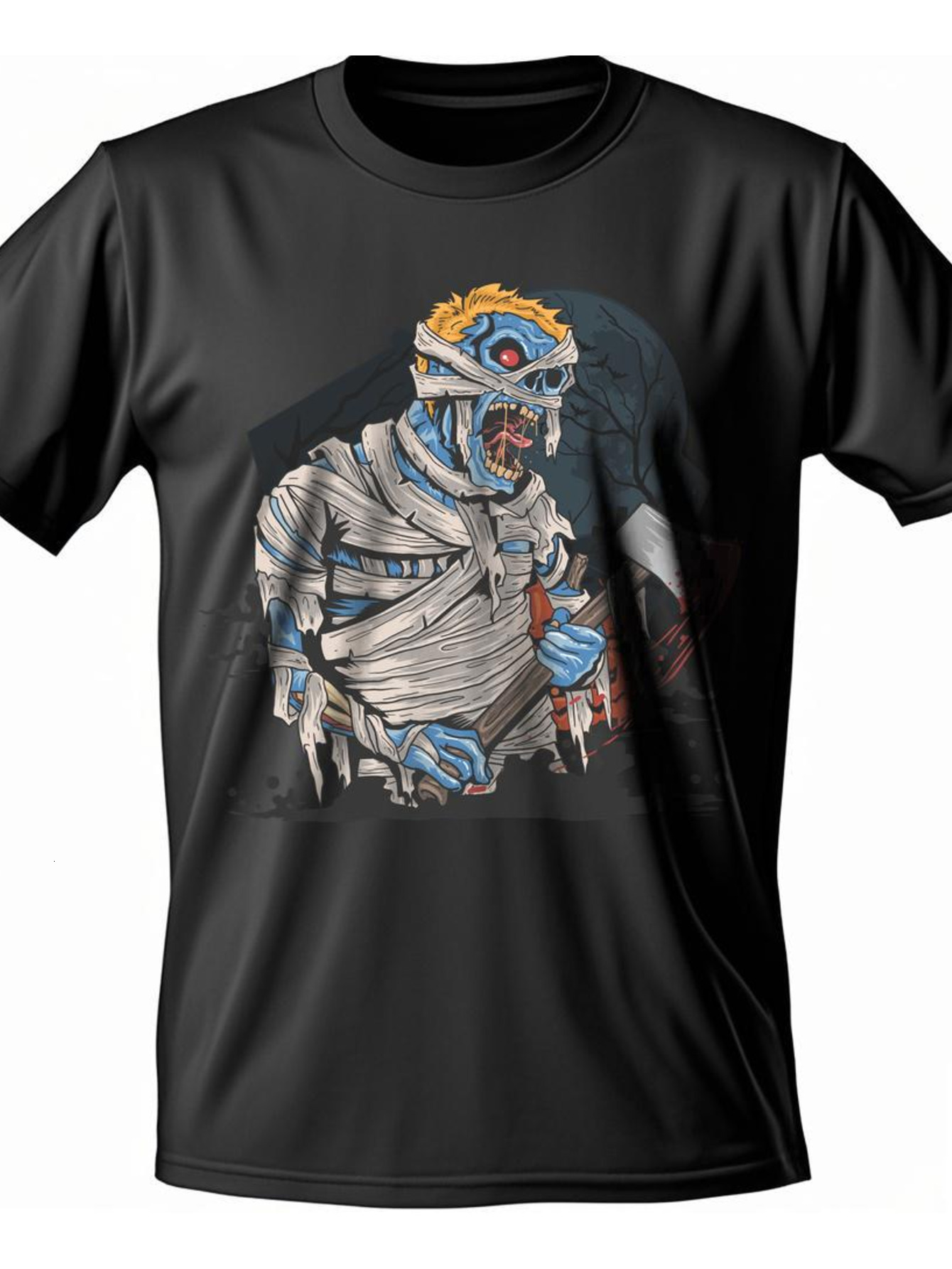 Dongdumaoyi Short Sleeve Black T Shirts Round Collar S-3Xl White Cotton Text Adult 180G Men Graphics Halloween 9983