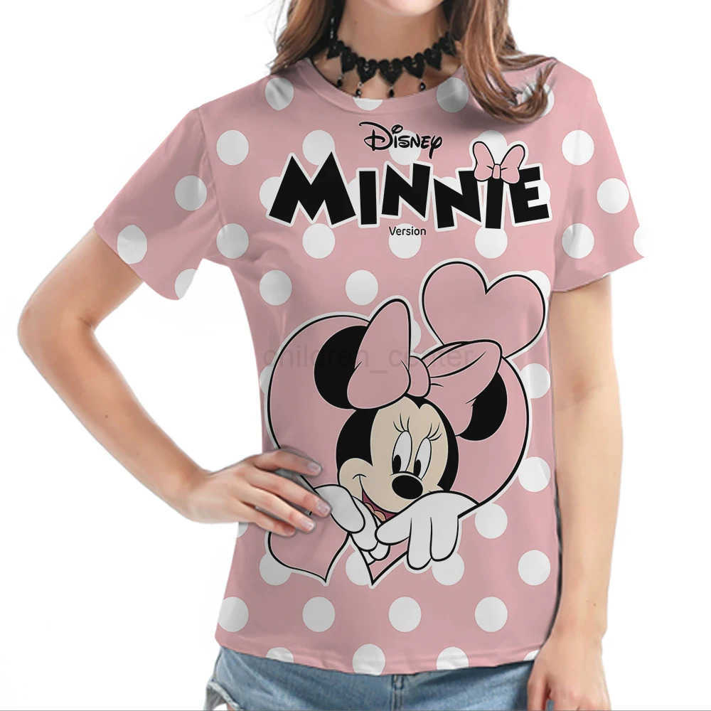 Disney Y2k Disney Kawaii Minnie Mouse Funny Cartoon T Shirts Womens T-shirt Graphic Tshirt Streetwear Casual Tees Female Short Sleeve W250617