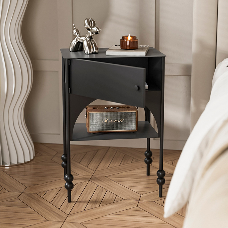 B6174 Bedroom bedside table small apartment sofa side a few new simple black narrow side cabinet