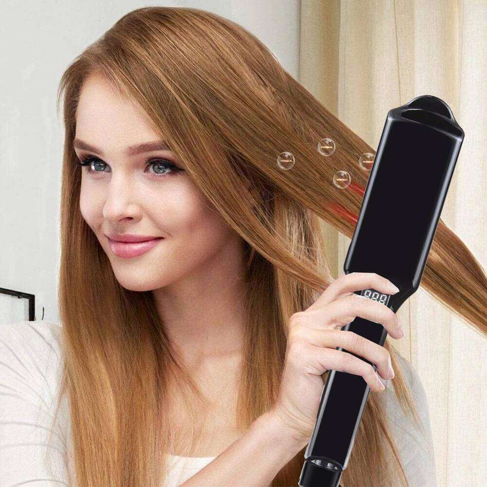 Ultrasonic Infrared Care Iron Keratin Argan Oil Recovers Damaged Wide Plate Hair Straight LCD Display Treatment Cold Irons