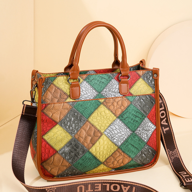 High quality brand high-quality new style free designer bag cross-border new style fashionable color blocked handbag shoulder bag new style free desig