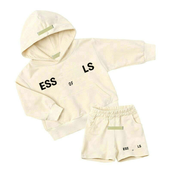 Kids Luxury Tracksuits Boys Girls Designer Clothes Baby Pullover Hoodies Two Piece Plush Set esskids-12 Children Hooded Sweatershirt Hoodie short pants 2pct