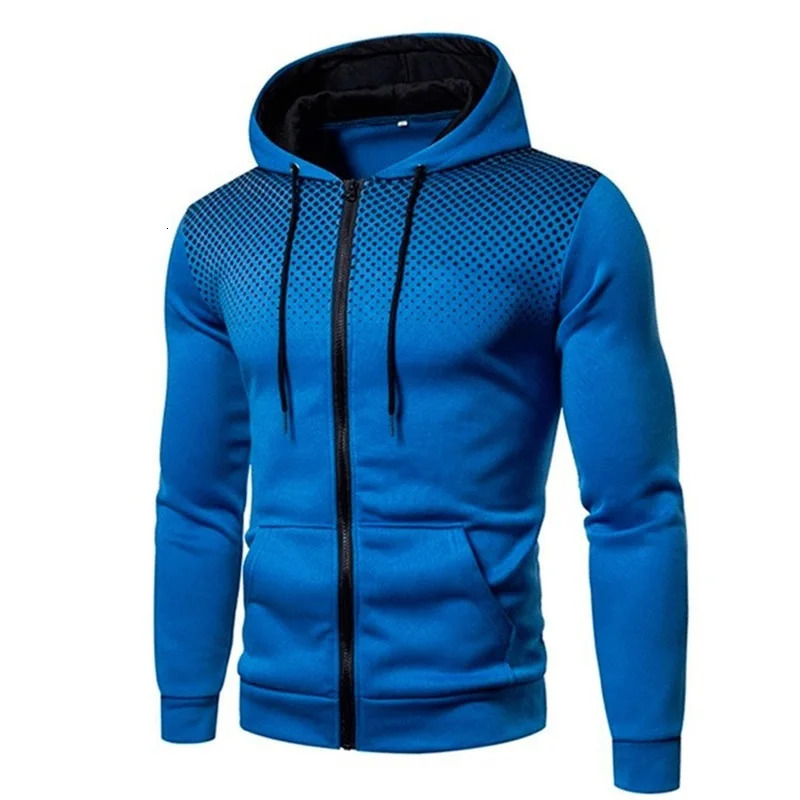 Mens Zip Up Hoodie Pocket Polka Pot Print Hooded Sweatshirt Sport Outdoor Casual Slim Fit Men Spring AutumnZipper Hoodie 250616
