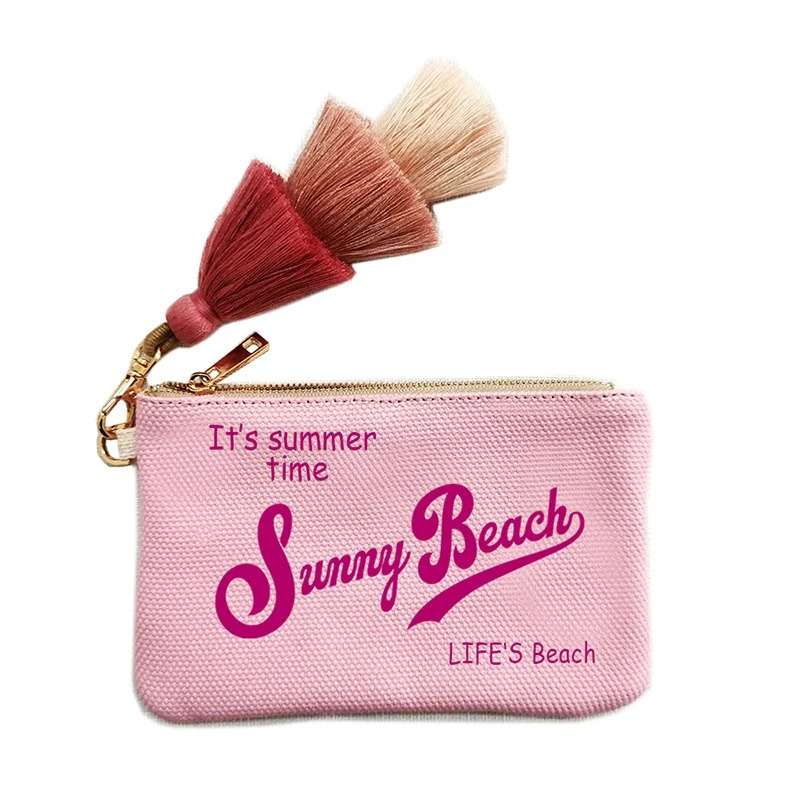 Fashion Solid Customizable Letter Wallets For Women Personality Printing Cotton Clutch Purse Ladies Beach Bag Party Bag 250617