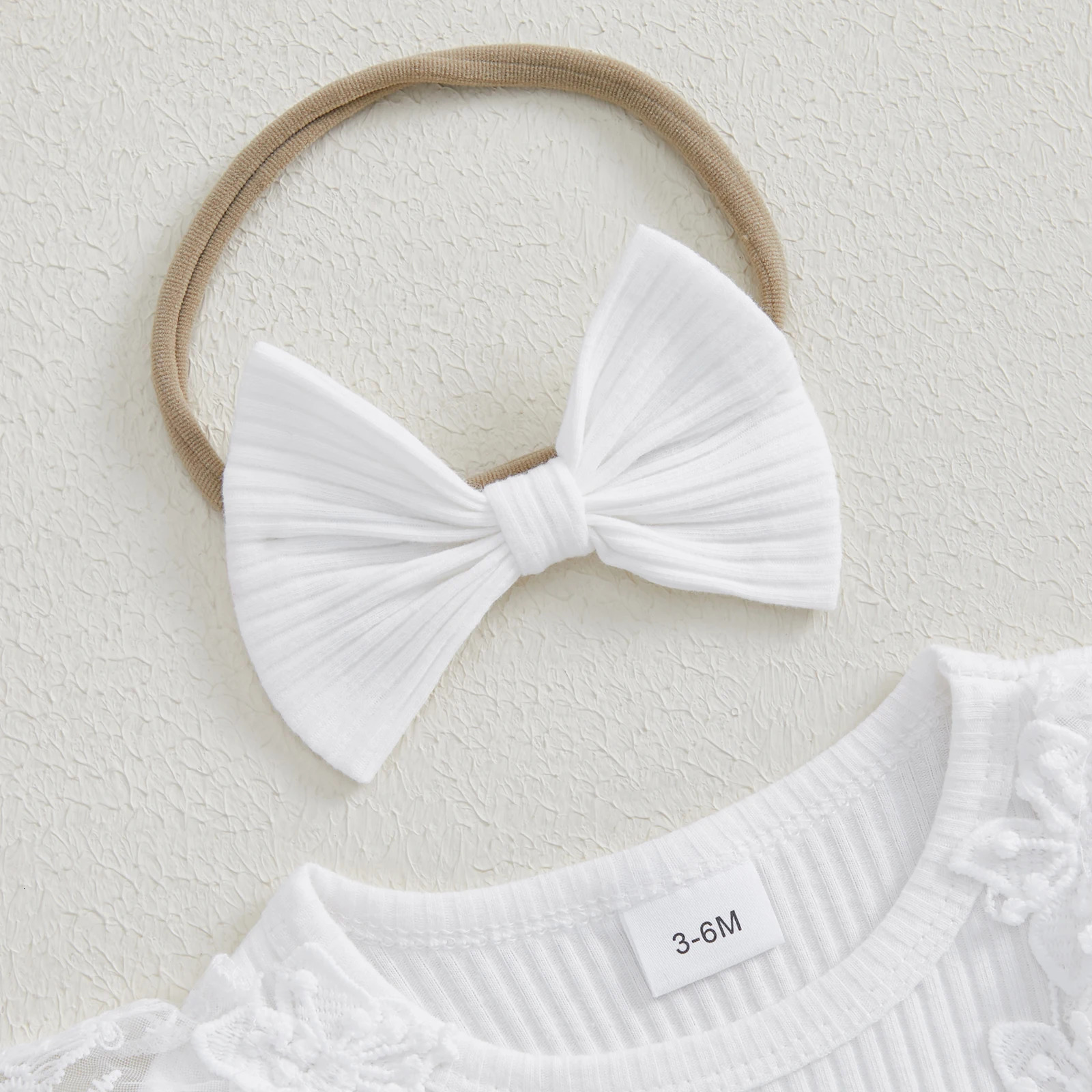 Baby Girl Autumn Dress Cute Ruffle Long Sleeve Lace Patchwork Tulle Dress with Bowknot Headband 2Pieces Fall Outfit for Infants 250617