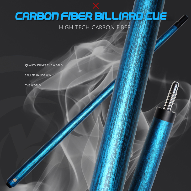 OKHEALING Carbon Fiber Pool Cue 12mm Pigskin Tip Black Technology Billiard Cue Sticks143cm 56inch 18oz Radial Pin Joint Billiard Cue Pool Game Cues