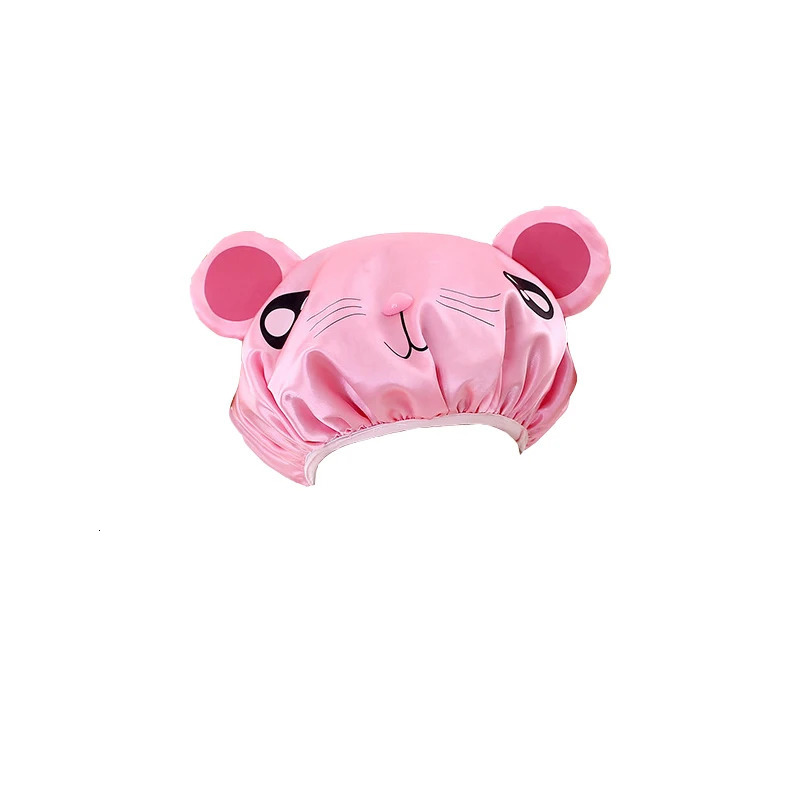 Childrens Double-layer Shower Cap for Girls Thickened Waterproof Bathing Cap Cute Cartoon Baby Shower Hat 250617