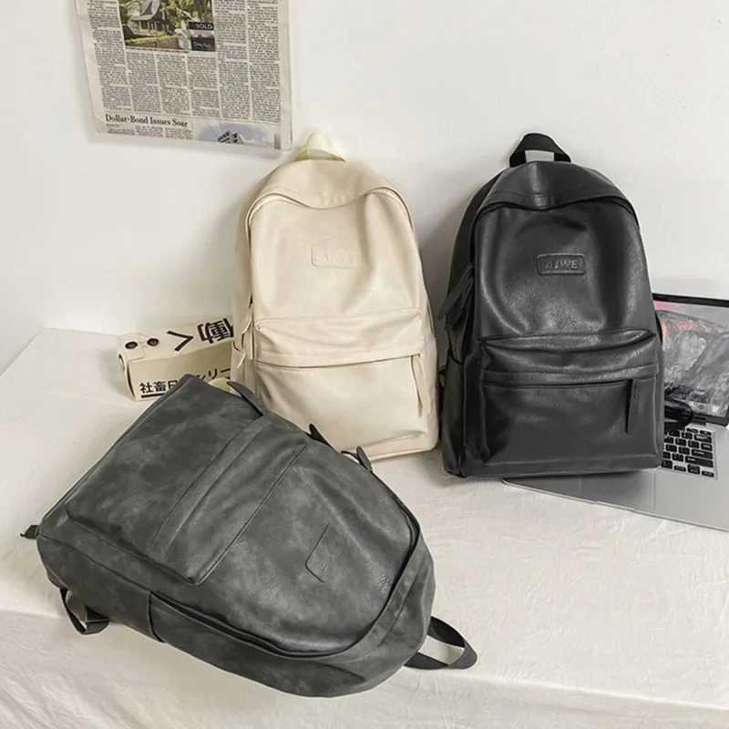 High Quality Women Man Backpack PU Leather Mens Backpacks Designer Back Pack Laptop Bag Large Capacity Travel Bag Z250617