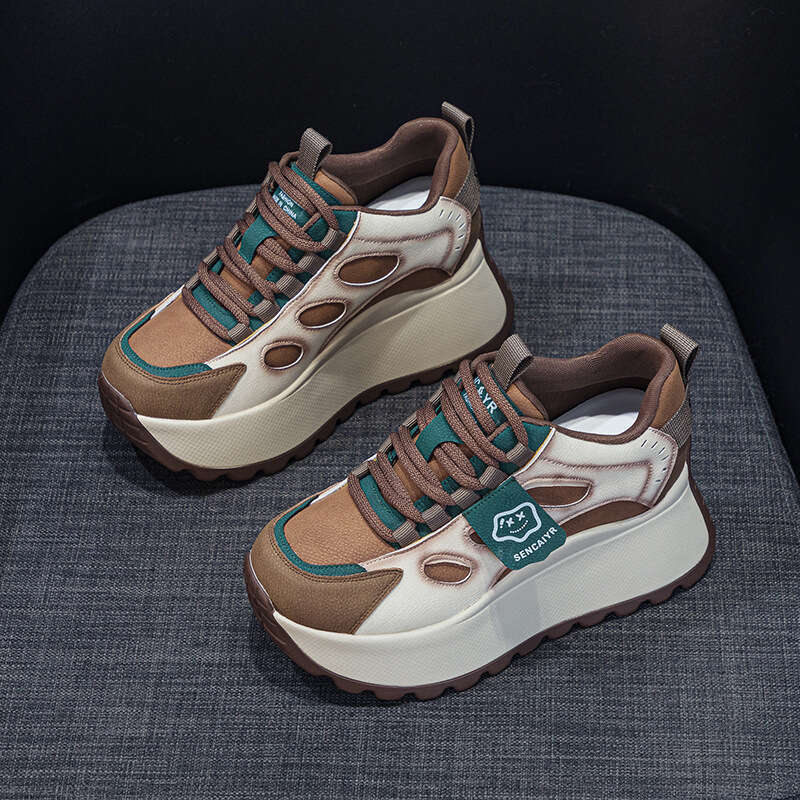 Platform Height Increasing Dad Sneakers 2025 Spring Internet Celebrity Hot Casual Fashion Versatile Sports New Shoes For Petite Women