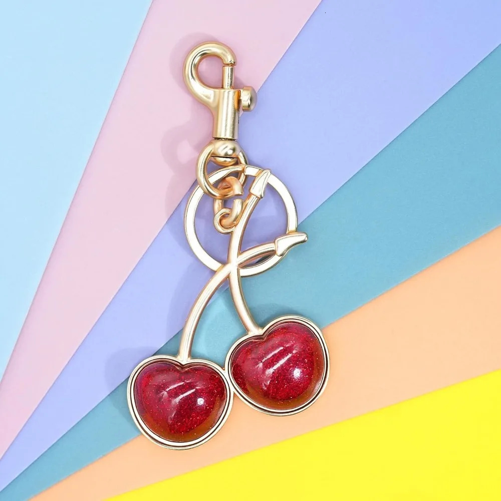 Cherry Keychain for Women Apple Strawberry Bag Charm Key Chain Accessories Gifts Birthday Christmas 250606