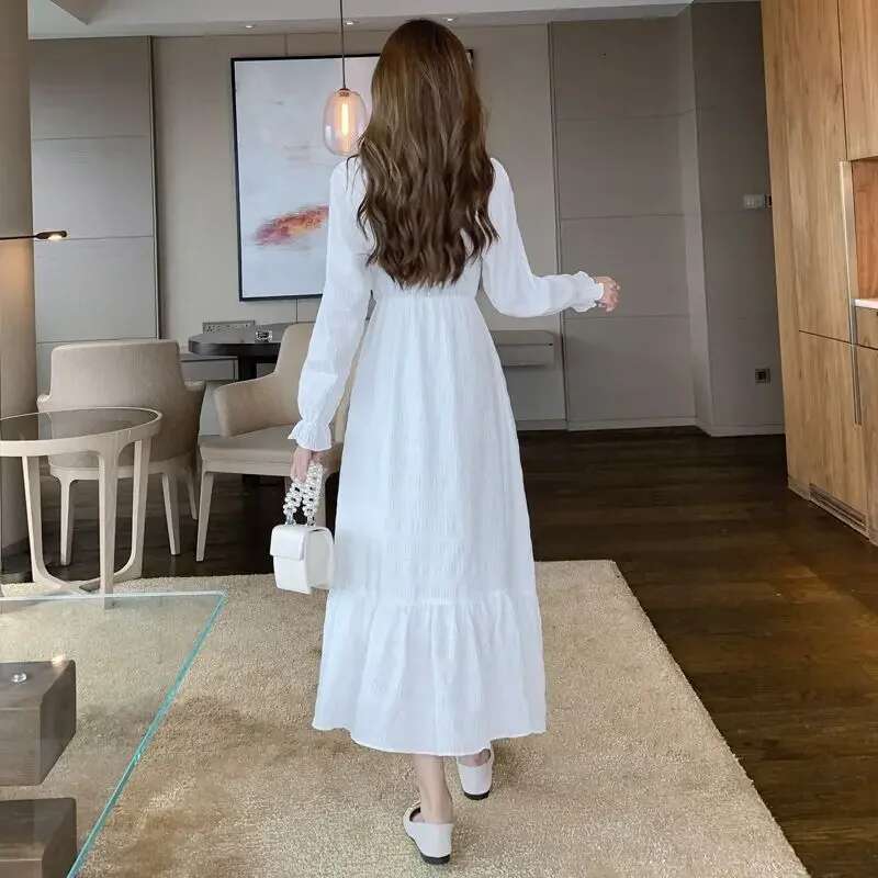 Clothing Holiday Female Dresses 2025 Beach Womens Dress Midi Long Sleeve X New Features of Cotton Summer Luxury Loose Trendy Xl