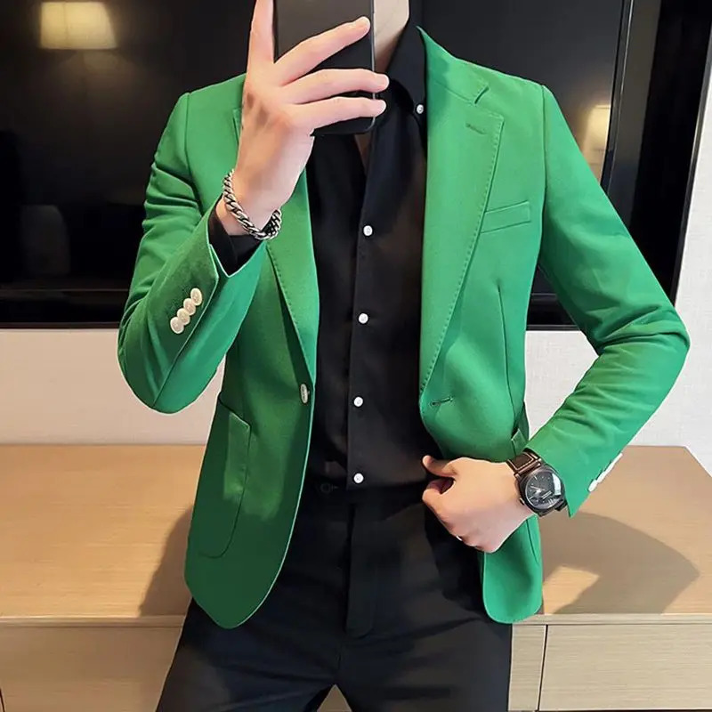 Oversize Thin Male Blazer Plus Big Size Yellow Slim Fit Mens Suit Jackets Menswear Casual Fashion Coat in Original 250614