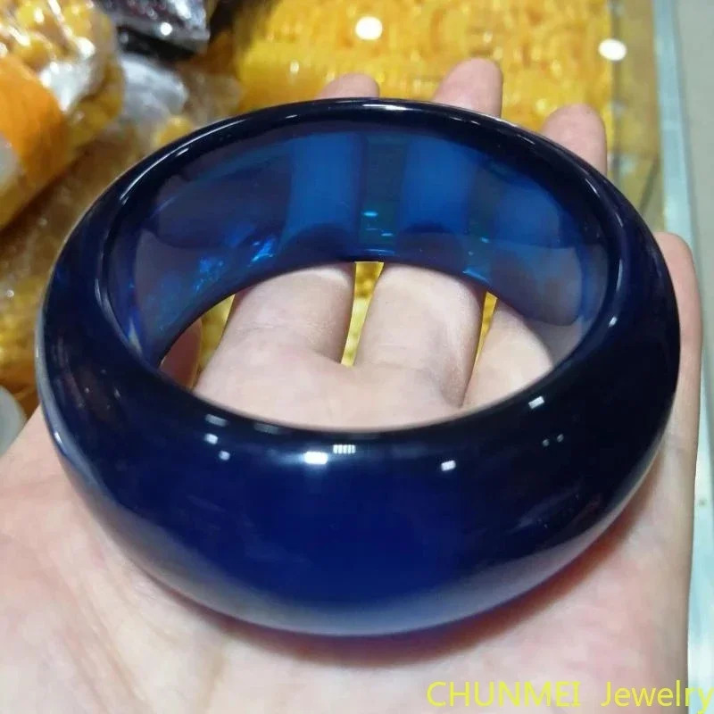 Blue Natural Ambers Bangles Women Handmade Bracelet Jewelry Accessories Baltic Amber Bangle for Mom and Girlfriend Lucky Gifts 250616