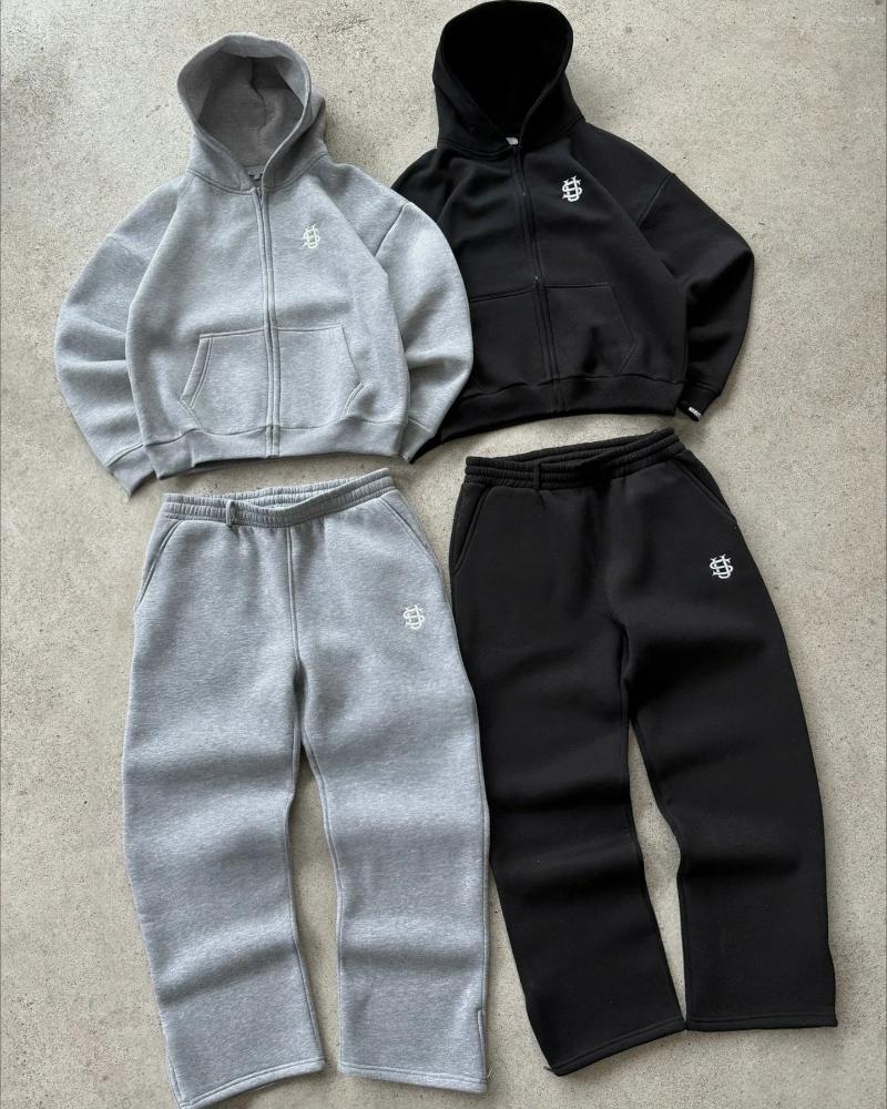 Men's Tracksuits Streetwear Joggers Tracksuit Men Women Harajuku Letter Graphic Embroidery Oversized Zipper Sweatshirts Gothic Straight