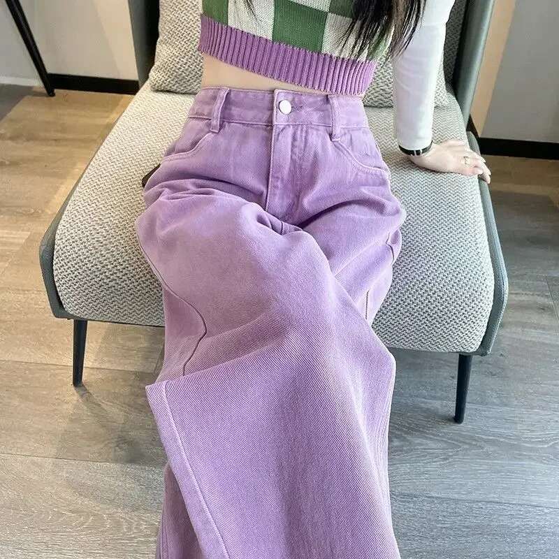 Trousers Wide Leg Loosefit Womens Jeans Solid Color Cowboy Pants for Woman Aesthetic Spring Top Selling Streetwear Baggy A R Z