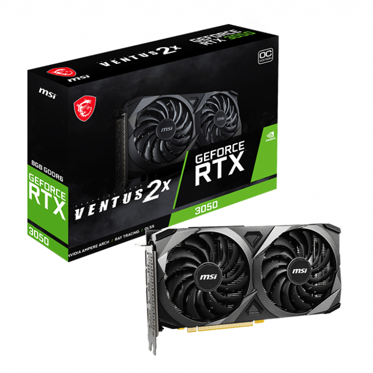 MSI Ventus GeForce RTX 3050 6GB GDDR6 PCI Express 4.0 x8 ATX Graphics Card