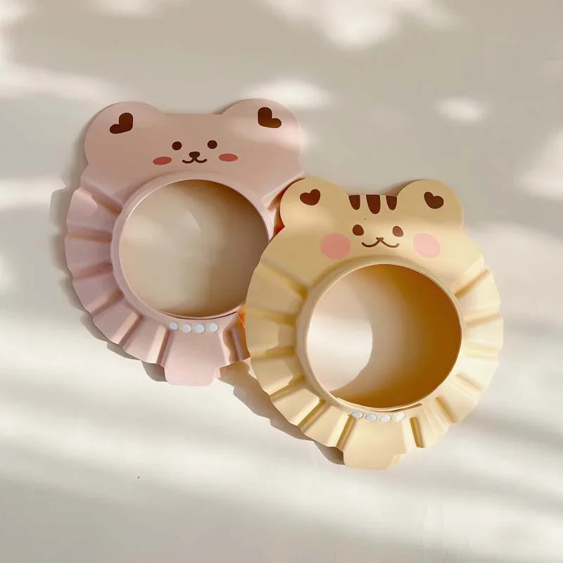 Cartoon Bear Baby Shower Cap Foam Shampoo Cap Soft Hair Wash Hat for Kids Bath Shower Hair Hat Child Protect Head Cover Cap 250617