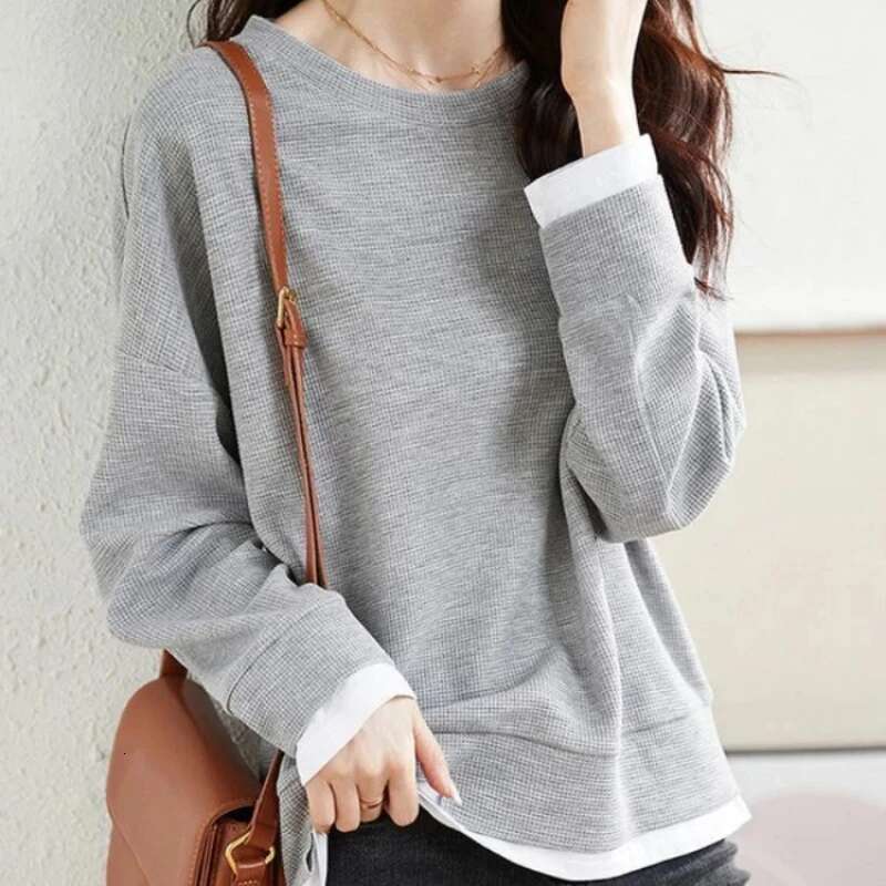 Loose Baggy Round Neck Pullover Long Sleeve Sweatshirt for Women Novelty Harajuku Fashion Woman Tops Essential Korean Aesthetic