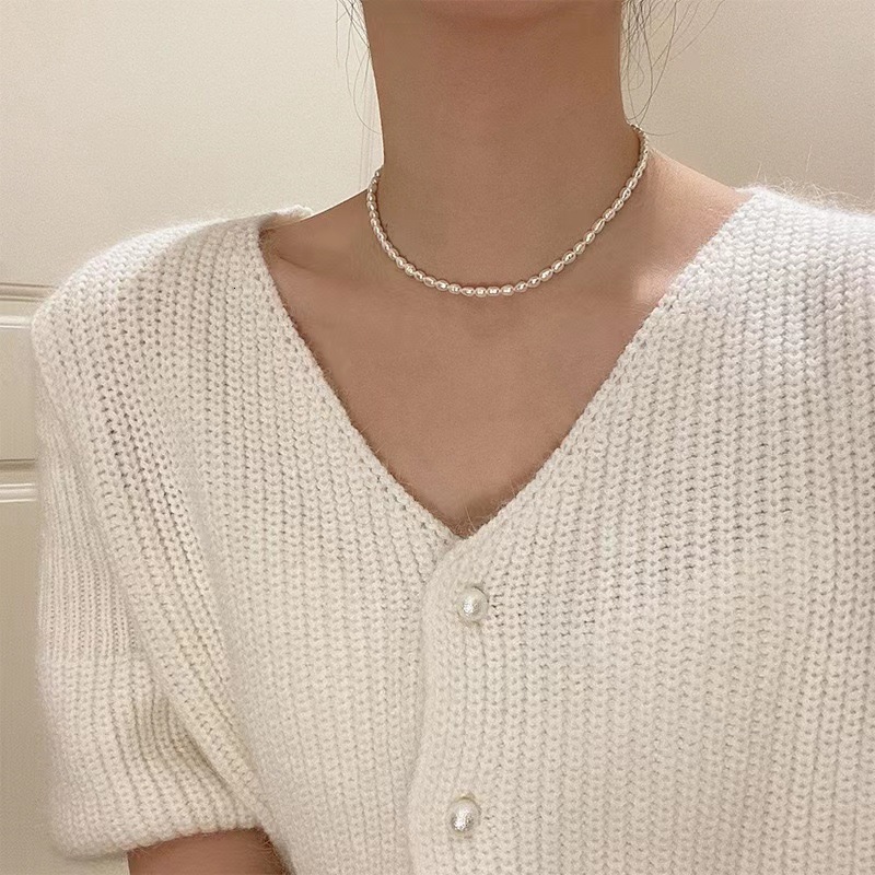 Fashion Light Style Elegant Temperament Simple Versatile Natural Pearl Necklace for Women High-end Sense Jewelry