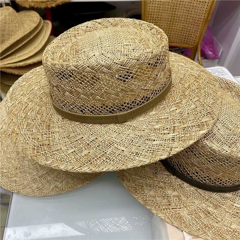 Spring Summer New Men Women Outdoor Travel Sun Protection Handwoven Straw Jazz Hat Sunshade 250615