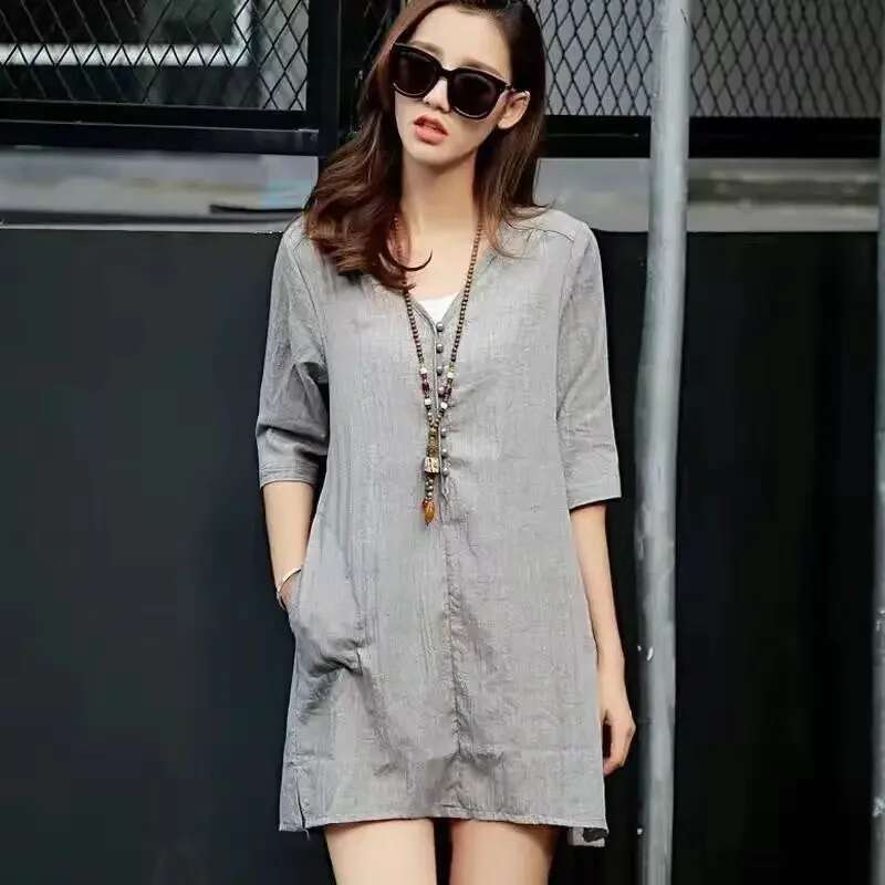 Woman Dress Midi Soft Dresses for Women Loose Holiday Beach Retro Trendy Hot 2025 Fashion Summer Xxl Harajuku on Sale Clearance