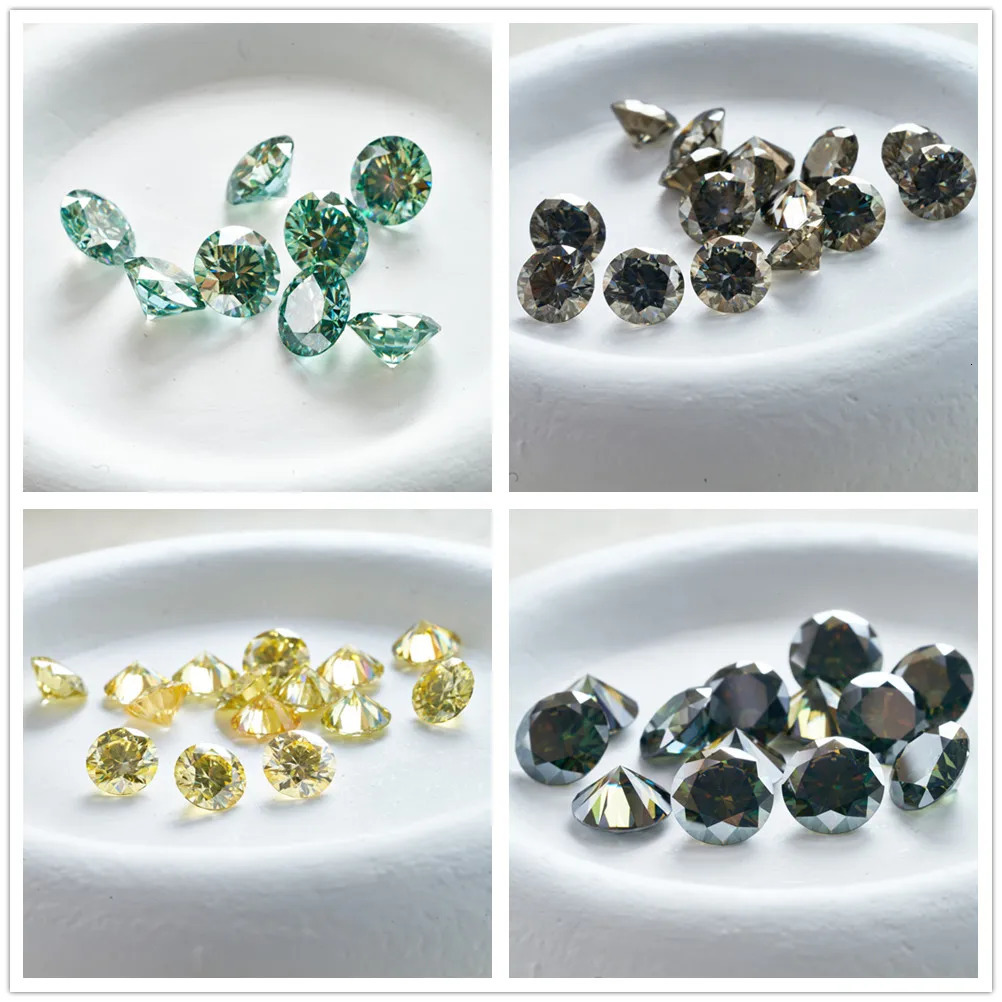 Pink Black Green Blue Yellow Purple Gray Red Loose with Certificate Round Stone GRA Diamonds Gemstones 250617