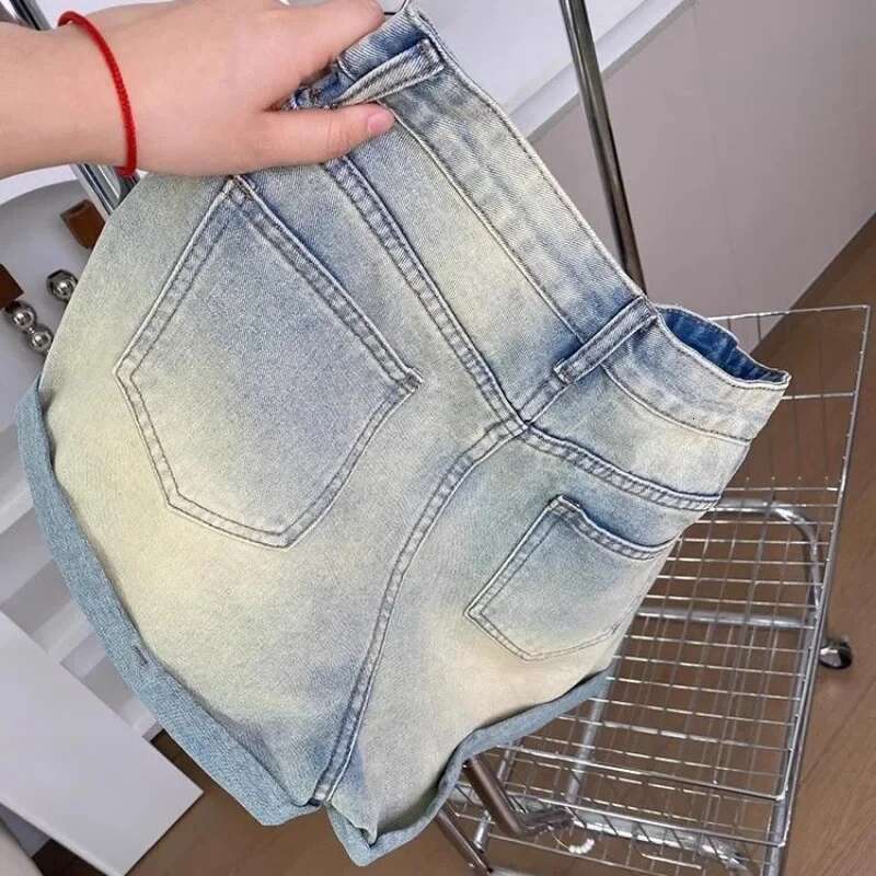 Denim Shorts For Women Korean Style Wide With Waist Pocket Short Jean Pants Woman To Wear Comfy New In Luxury Designer XL Casual