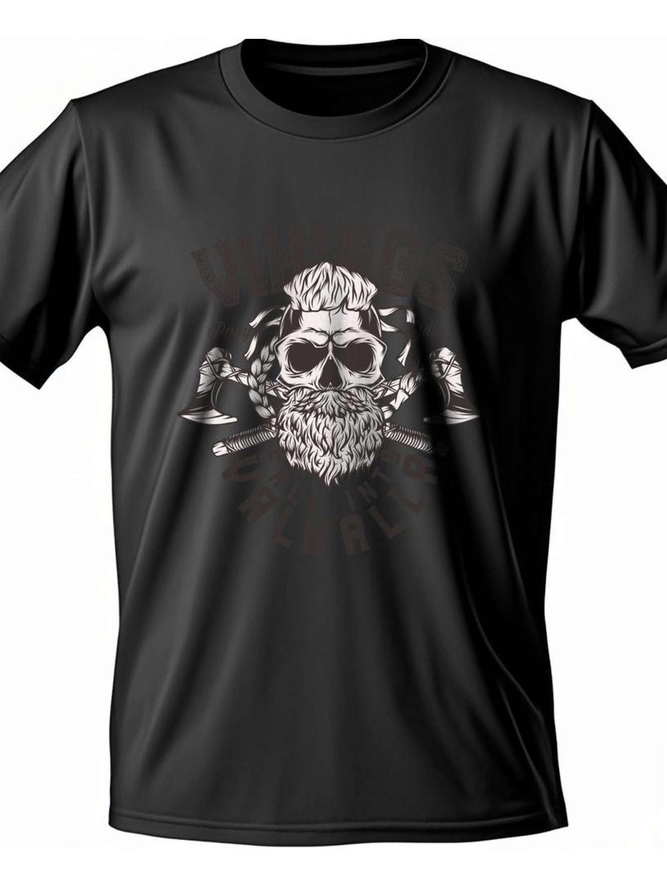Dongdumaoyi Text Cotton Round Collar White Graphics T Shirts 180G Adult S-3Xl Men Black Short Sleeve Skull 0002