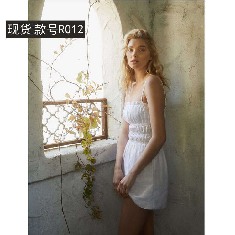 Dresses for Woman Beach Dress Sexy Nr012ref Summer 2025 Korean Style Yellow Cotton Linen Waist-cinching Slimming Short Dress for Women