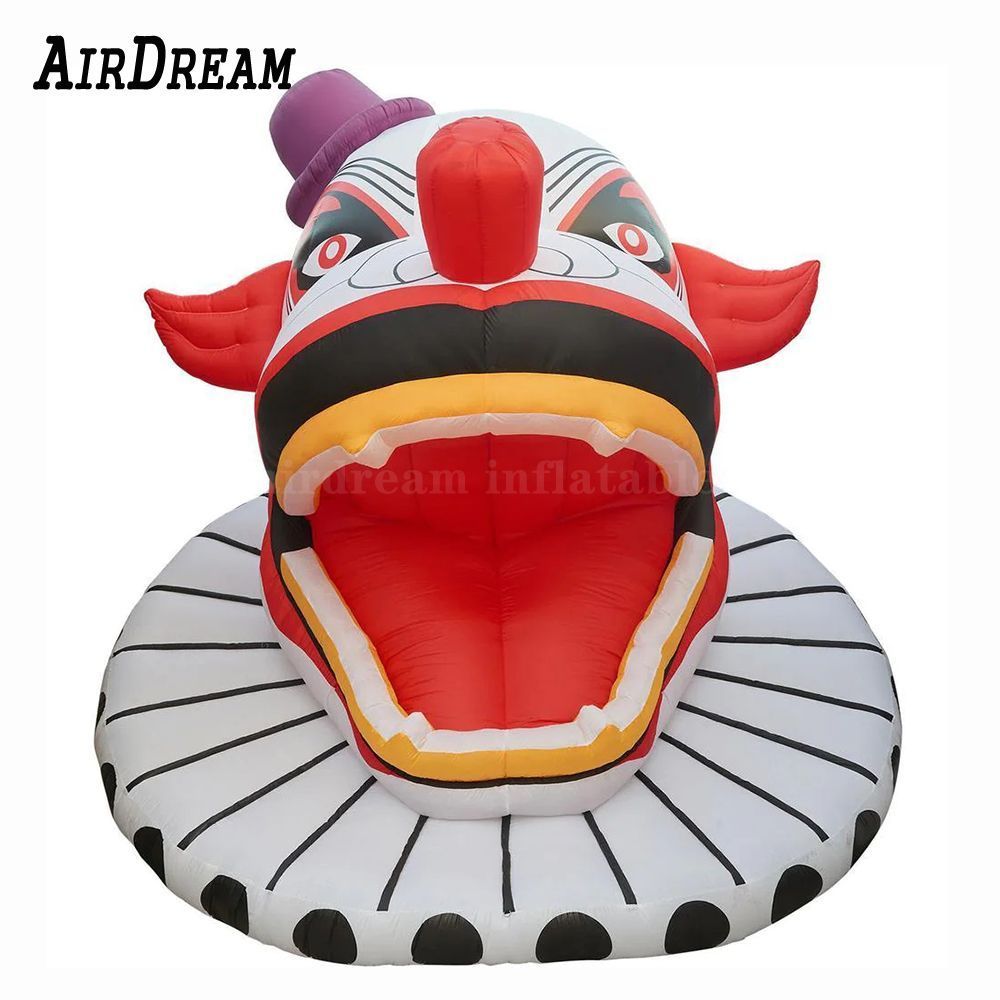 Free shipping Creepy big giant inflatable clown head 6.5/16/26ft high inflatables halloween ghost with LED light